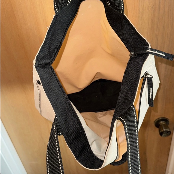 Women’s Stylish Cream Traditional Golf All Purpose Tote Bag Zips Pocket - Picture 4 of 4